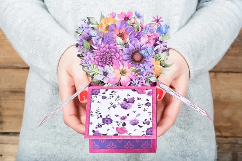 Vista 7 de Giiffu - Tarjeta de felicitación 3D emergente para el día de la madre, hecha a mano, de papel, floral, para todas las ocasiones, con sobre y tarjeta