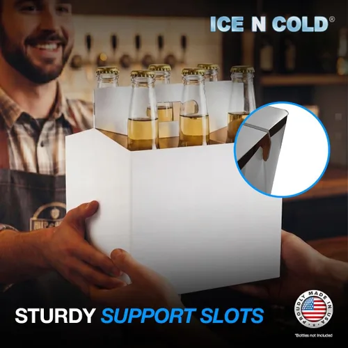 Vista 5 de ICE N COLD - Portabuladores de cartón (6 unidades, blanco, 12 unidades)