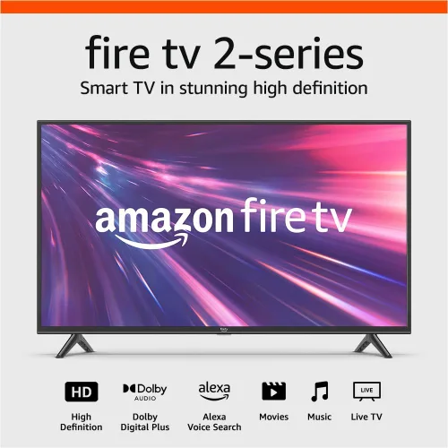 Vista 7 de Amazon Fire TV 32″ Series 2 (último modelo) como nuevo. TV inteligente HD con control remoto por voz Alexa del Fire TV. Reproduce TV en vivo sin