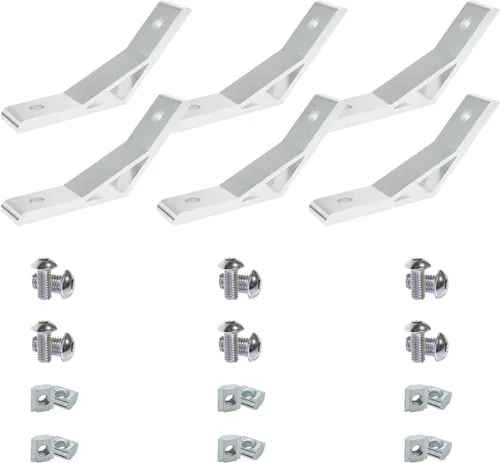Vista 8 de 8 Conjuntos Perfiles de Extrusión de Aluminio Serie 10 Soportes de Esquina 1010 Conectores en L de Ángulo Recto de 90Grados con Tuercas y Pernos