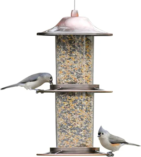 Vista 8 de Alimentador para aves panorámico Perky-Pet 312C, cobre.