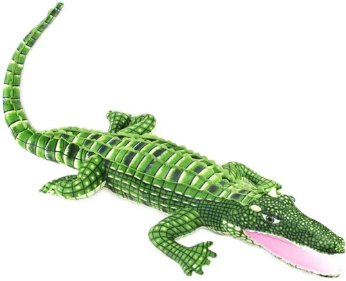 Vista 2 de ERDAO Peluche de cocodrilo, juguete realista de cocodrilo grande, 39.3 pulgadas, verde