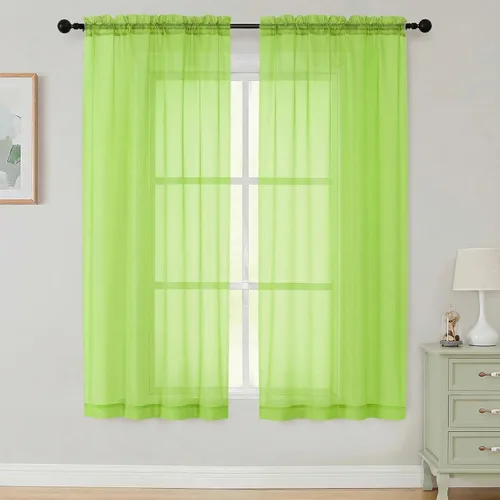 Vista 131 de 2 paneles de cortinas traslúcidas blancas para dormitorio, sala de estar, 96 pulgadas de largo, modernas, suaves, ligeras, con bolsillo para barra
