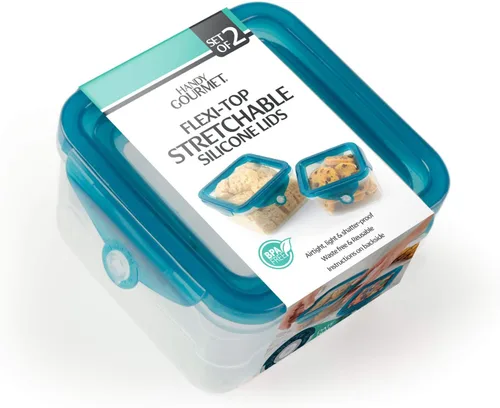 Vista 3 de Handy Gourmet Flexi-Top - Recipientes reutilizables, sin BPA, cuadrados, juego de 2
