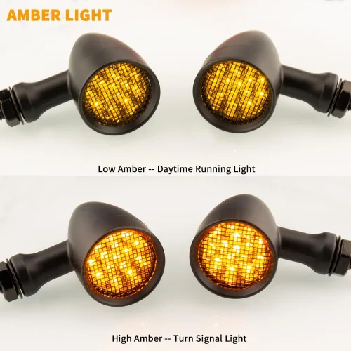 Vista 3 de TSUNG - Luz de señal direccional LED tipo bala para motocicleta, indicador pequeño, intermitente universal para la parte delantera y trasera