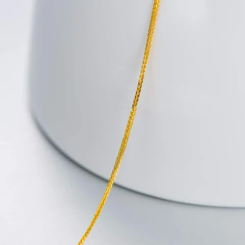 Vista 2 de Collar de cadena de oro macizo de 18 quilates para mujer, cuerda de corte de diamante de 0.059in, collar de doble cadena, joyería para niñas, mamá