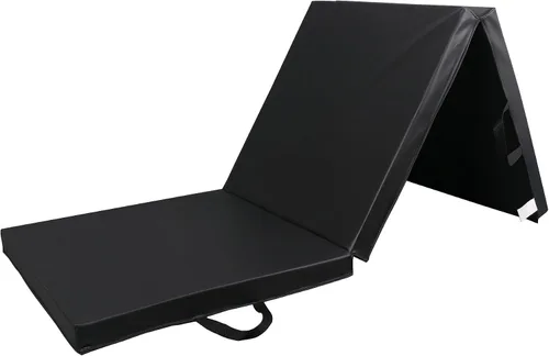 Vista 6 de Alfombrilla de gimnasia plegable portátil de tres pliegues de 6 x 2 pies, extra gruesa, de espuma, aeróbicos, yoga, artes marciales, artes