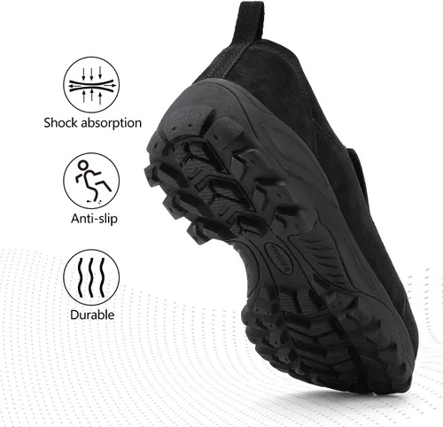 Vista 5 de NORTIV 8 Mocasines sin cordones para caminar para hombre Negro