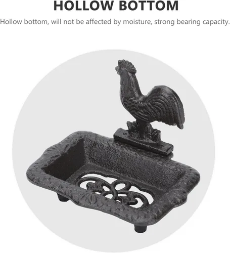 Vista 8 de NUOBESTY Antique Iron Wrought Soap Container Decorative Soap Box Retro Style for Home Bathroom Shower Holder