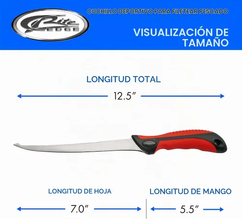 Vista 3 de SZCO Cuchillo de filete de 12.5 pulgadas, cuchillo de pesca rojo con mango ABS, hoja de filete y funda de acero inoxidable, cuchillo de chef