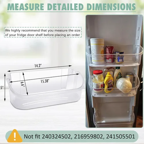 Vista 4 de 240356402 Contenedor para puerta de refrigerador, repuesto para estante de puerta Frigidaire 240356402 compatible con Frigidaire Kenmore, repuesto
