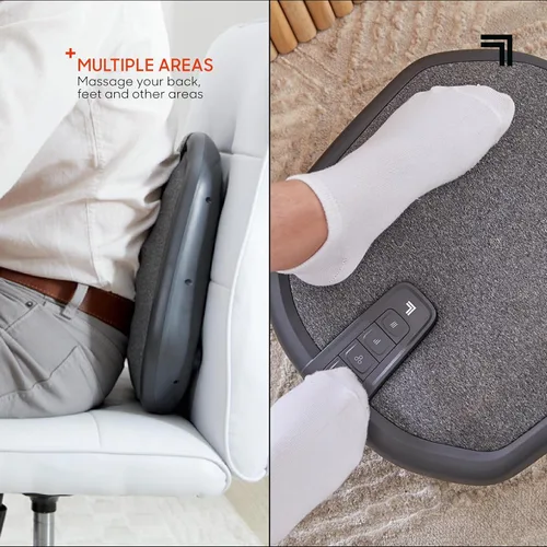Vista 4 de Sharper Image® Shiatsu Masajeador de pies y espalda con calor y cubierta lavable Herramienta portátil de masaje de tejido profundo Almohadilla