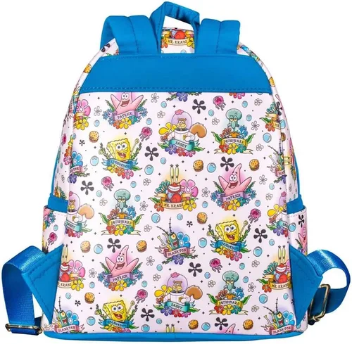 Vista 3 de Loungefly Bob Esponja Tattoo AOP Mini Mochila Nickelodeon, Multi, Mini mochila