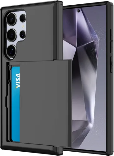 Vista 46 de Funda tipo cartera para Samsung Galaxy S22 con ranura para 2 tarjetas de crédito Funda a prueba de golpes Hybrid Heavy Duty Protection Armor Funda