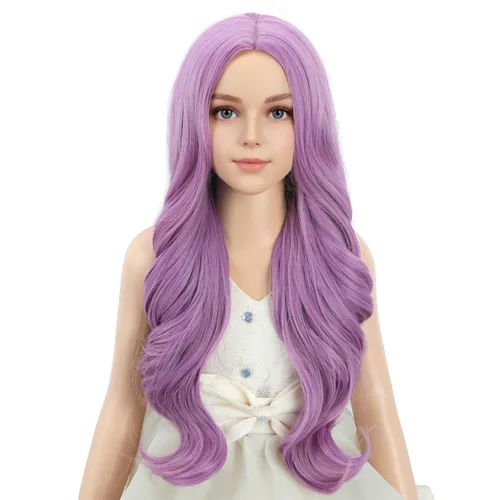 Vista 61 de PATTNIUM Peluca larga y ondulada rubia oscura para niños y niñas, peluca Rubio ceniza