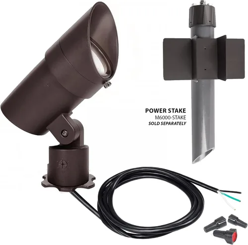 Vista 2 de WAC Iluminación de paisaje, LED de voltaje de línea de 120 V, luz de acento de gran tamaño con ángulo de haz ajustable y control de brillo integral