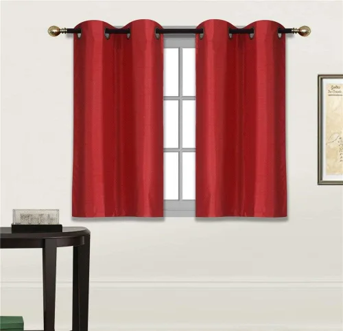 Vista 12 de Diamond Home Linens 2 paneles de cortinas opacas cortas con aislamiento térmico de 24 pulgadas de largo para oscurecer la habitación de la cocina