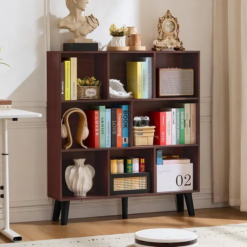 Vista 29 de LEYAOYAO Estantería de 5 cubos de 3 niveles con patas, estante negro menta para libros para niños, bonito organizador de almacenamiento, estantes