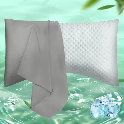 Vista 11 de Fundas de Almohada Tamaño Estándar Paquete de 2, Fundas de Almohada de Viscosa Refrescante con Cierre de Sobre, Fundas de Almohada Frescas