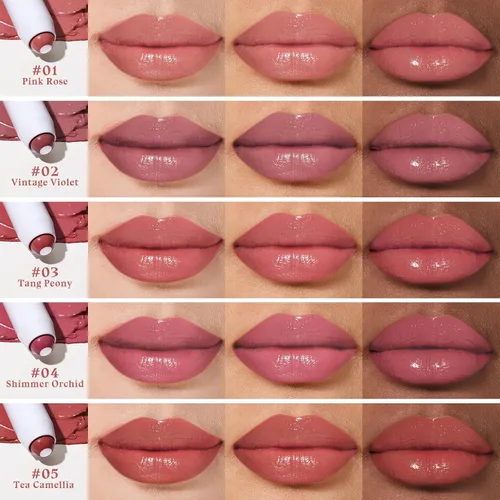 Vista 5 de bayfree Bálsamo labial tintado, brillante, bombea los labios, ligero, hidrata y tiñe con aceite de semilla de jojoba, bálsamo labial vegano, cuidado