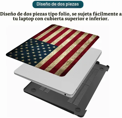 Vista 6 de Funda compatible con MacBook Air de 13 pulgadas 2022, 2021-2018 A2337 M1 A1932 A2179, carcasa de plástico duro duradero, cubierta de teclado