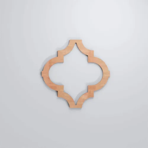 Vista 5 de Ekena Millwork 7 3/8'W X 7 3/8' H Extra pequeños Marrakech decorativos paneles de pared de madera calado, cereza