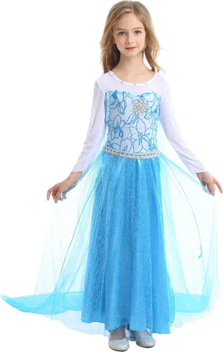 Vista 2 de Disfraz de princesa OBPIN para Navidad, Halloween, cumpleaños, juego de rol, disfraz de cosplay para niñas pequeñas