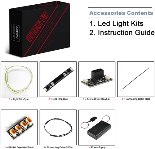 Vista 2 de BrickBling Kit de luz LED compatible con Lego Wolverine Garras Adamantium 76250, versión de control de luz, iluminación compatible con Lego