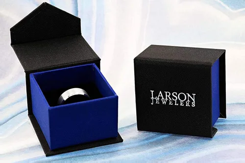 Vista 4 de San Bernardino Titanium Ring Comfort Fit Brushed Finish Flat Black Wedding Band