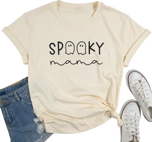 Vista 2 de Camisetas de Halloween a juego con texto en inglés "Mommy and Me" (mamá espeluznante)