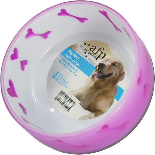 Vista 3 de ALL FOR PAWS Lifestyle Dog Love Bowl, pequeño, rosa, 5.2 lbs