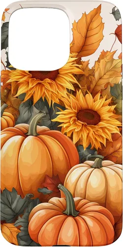 Vista 28 de iPhone 16 Nice Art Of Fall Pumpkins, Sunflowers, And Autumn Leaves Case