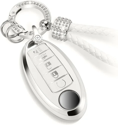 Vista 49 de para llavero de Cadillac con funda de TPU con superficie granulada y cuerda trenzada metálica, funda de llavero mejorada para 2020 en adelante CT4