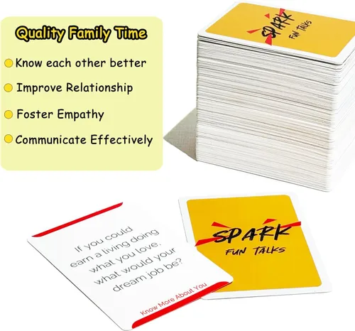 Vista 6 de Tarjetas de conversación para la familia - Generar conversaciones familiares - Juegos de cartas familiares para adultos, adolescentes y niños