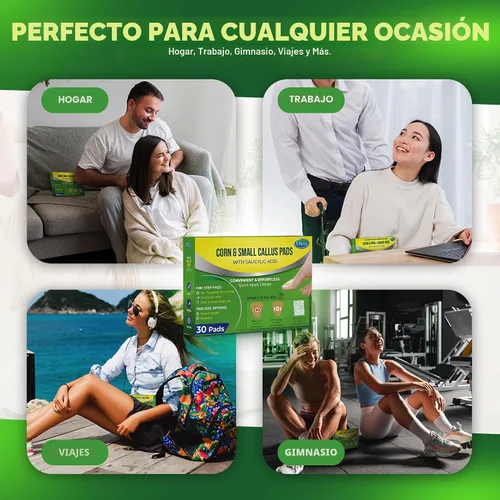 Vista 3 de Ulensy Almohadillas removedoras de maíz para pies de los pies: paquete de 30 unidades de tratamiento extra fuerte con ácido salicílico - vendajes