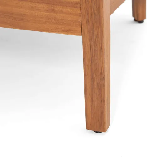 Vista 10 de Merax Silla individual con marco de madera de acacia al aire libre con cojines para patio, jardín