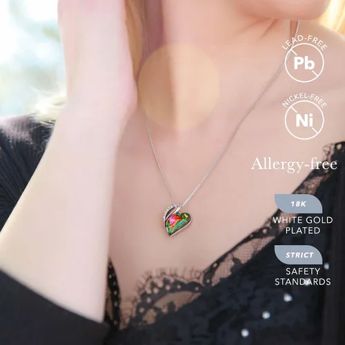 Vista 2 de Leafael - Collares para mujer, dije de corazón de amor infinito con cristales de piedra natal, cadena chapada en plata de 18 + 2 pulgadas, regalo