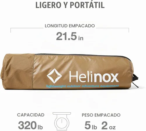 Vista 2 de Helinox Cuna One ligera, compacta, plegable, portátil, catre de camping, regular, marrón coyote Marrón (Coyote Tan)