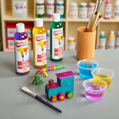 Vista 8 de Colorations Pintura líquida para acuarela sin parabenos, juego de 8 colores vibrantes, 8 onzas líquidas, no tóxica y fabricada en los Estados Unidos