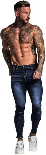 Vista 5 de Jeans Gingtto ajustados desgastados para hombre