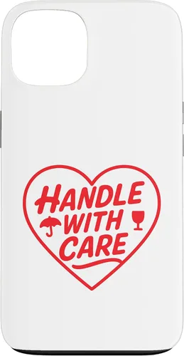 Vista 7 de Handle with Care - Cute Heart Warning Design Case for iPhone 17