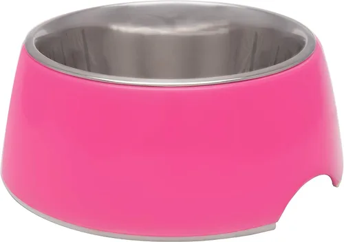 Vista 5 de Loving Pets - Cuenco retro para comida para perros, cuenco elevado de acero inoxidable para mascotas, sin punta, a prueba de derrames