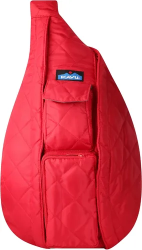 Vista 5 de KAVU Mini bolsa de cuerda abombada mochila cruzada de viaje acolchada Escarlata