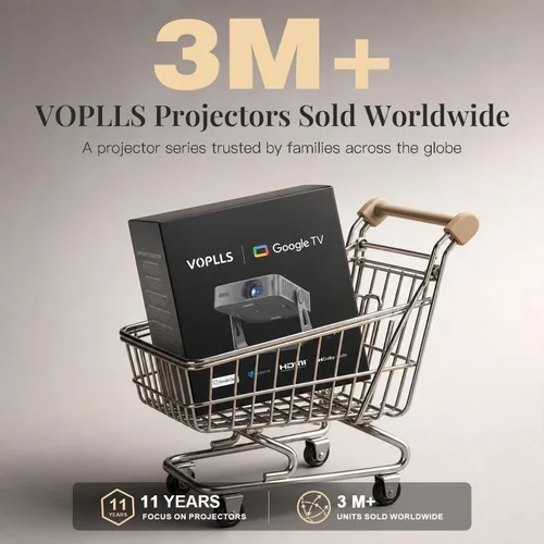 Vista 7 de Google TV oficial - Mini proyector inteligente VOPLLS 4K con WiFi