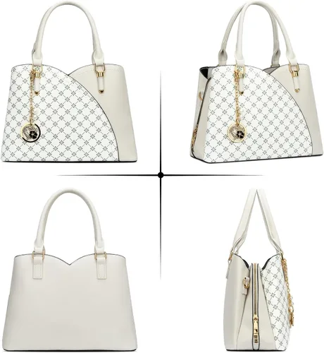 Vista 24 de KKXIU Monederos y bolsos de mano con triple compartimento para mujer, bolso de mano con asa superior