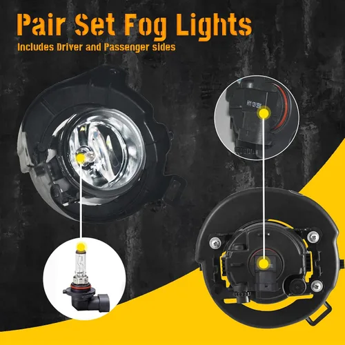 Vista 5 de Luces antiniebla compatibles con Nissan Frontier 2005-2009 2005-2012 Nissan Pathfinder parachoques conducción faros antiniebla con interruptor