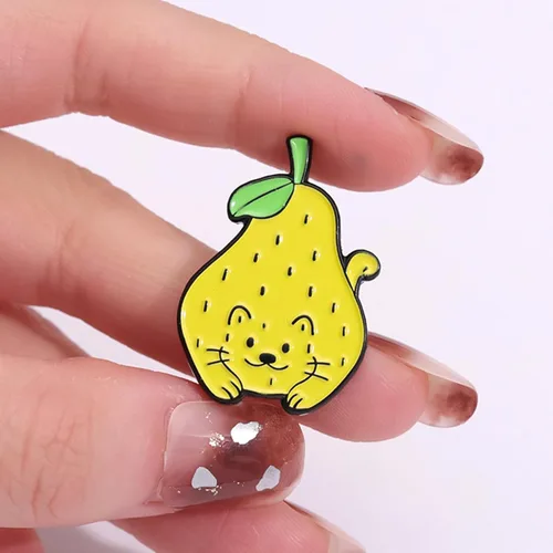 Vista 7 de Broche esmaltado de gato lindo para chaquetas, mochilas, 7 piezas de dibujos animados de animales esmaltados, insignias para mujer, fresa dulce