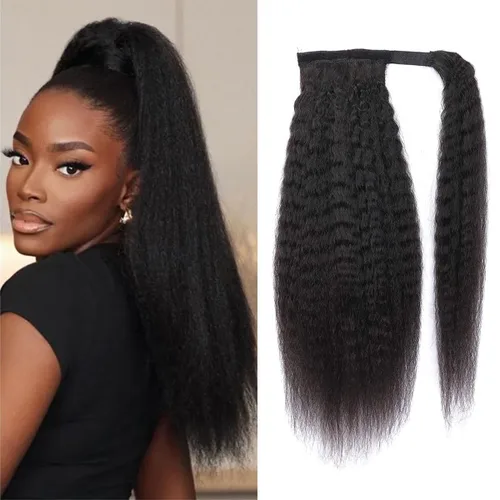 Vista 12 de Extensiones de cabello rizado para cola de caballo, cabello rizado para cola de caballo, extensión de cabello humano virgen brasileño