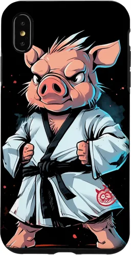 Vista 8 de iPhone 15 Karate Pig Taekwondo Martial Arts Fighter Case
