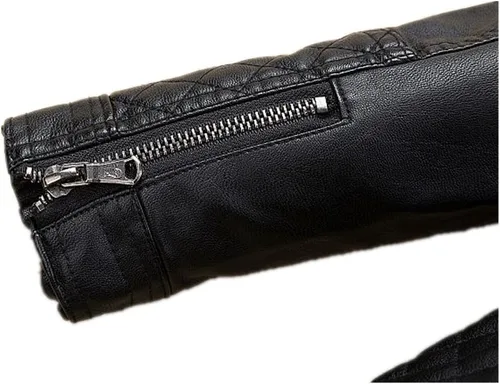 Vista 4 de LJYH Chaqueta de cuero PU de moda para niños y niñas con cremallera